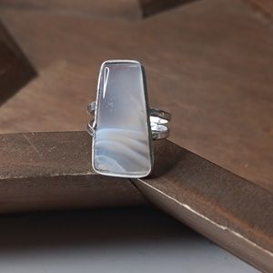 Lace agate ring,  size 7.5